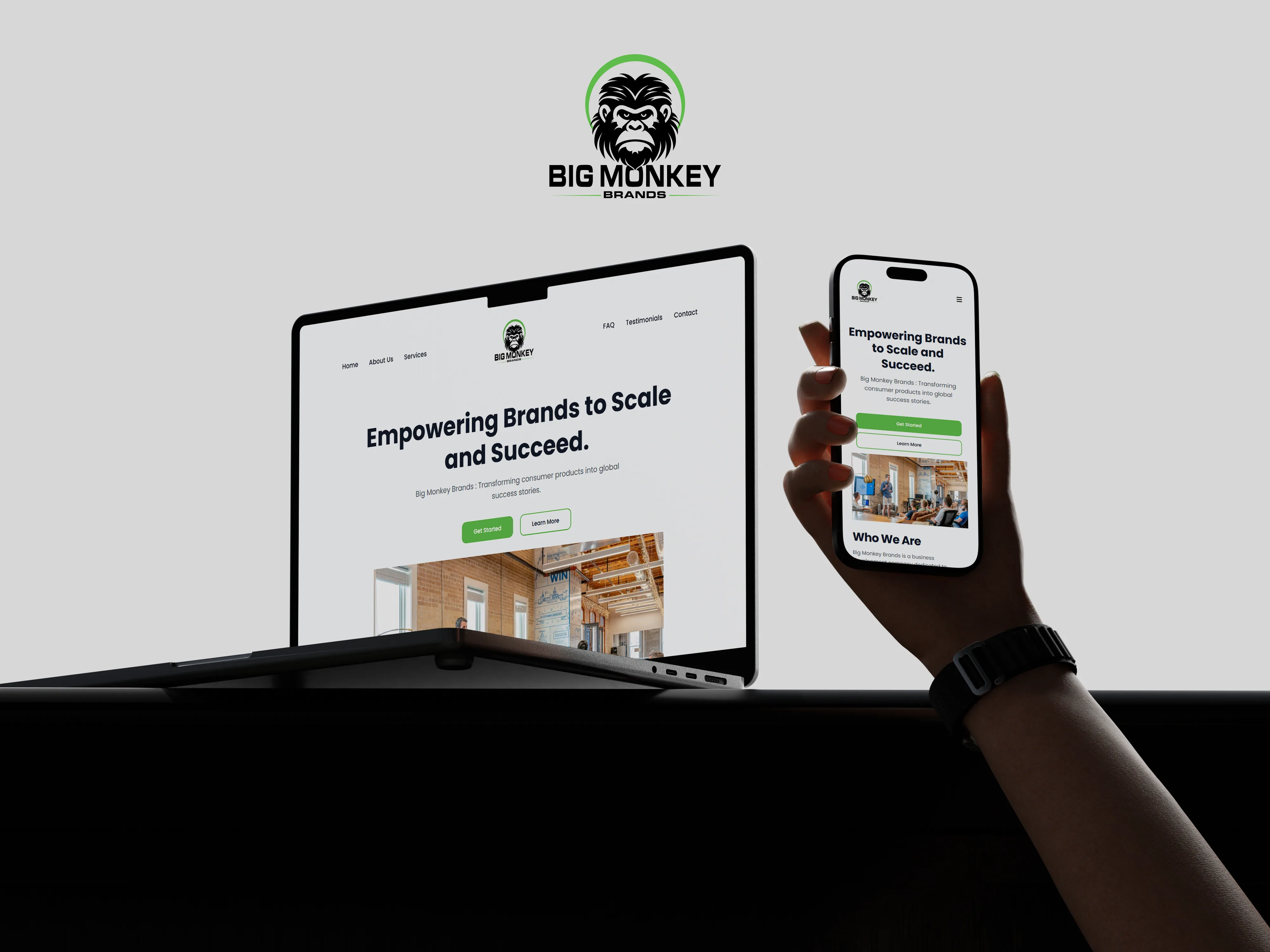 Big Monkey Brands agency website